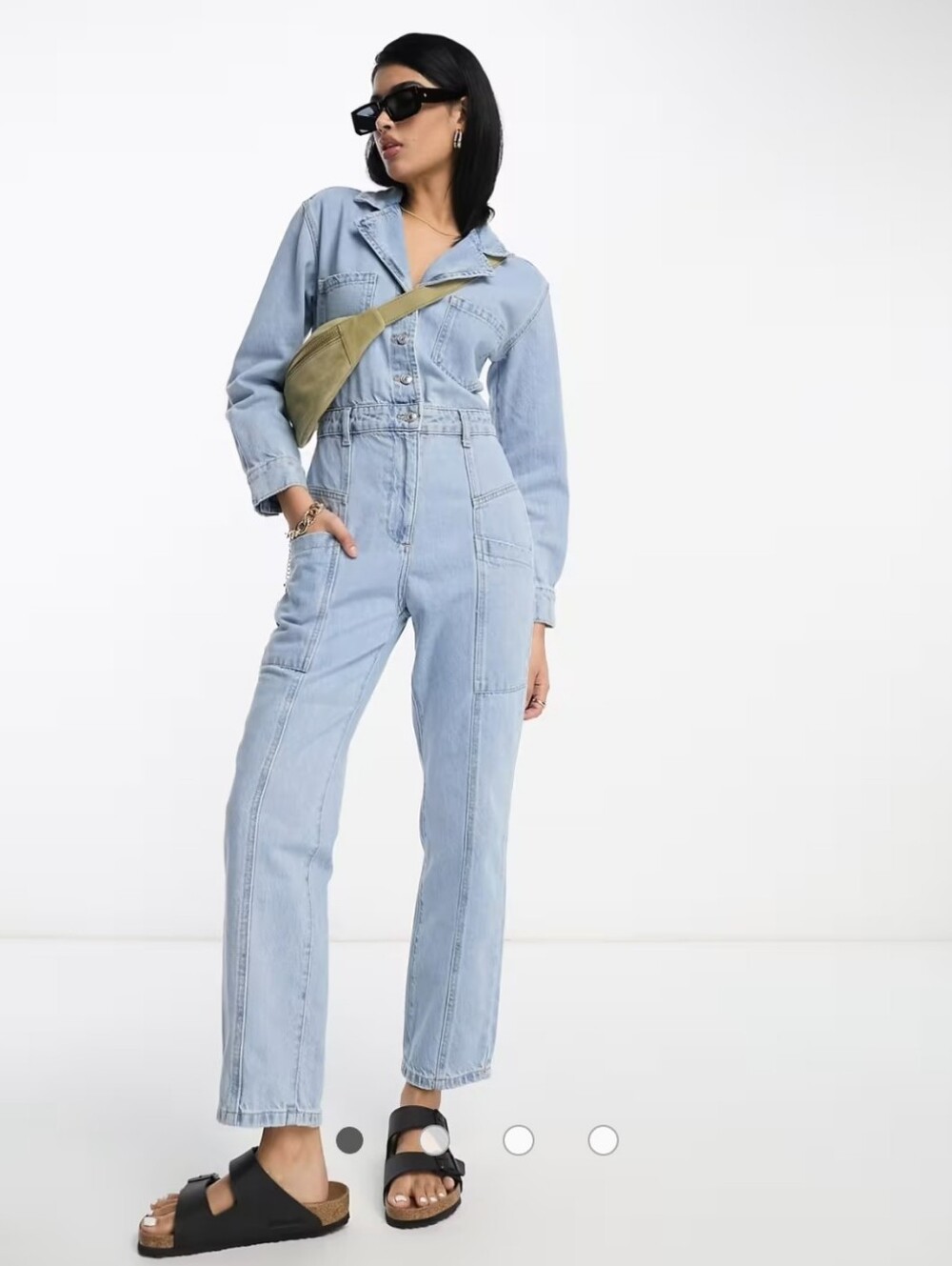 MANGO Light Blue Women’s Denim Jumpsuit